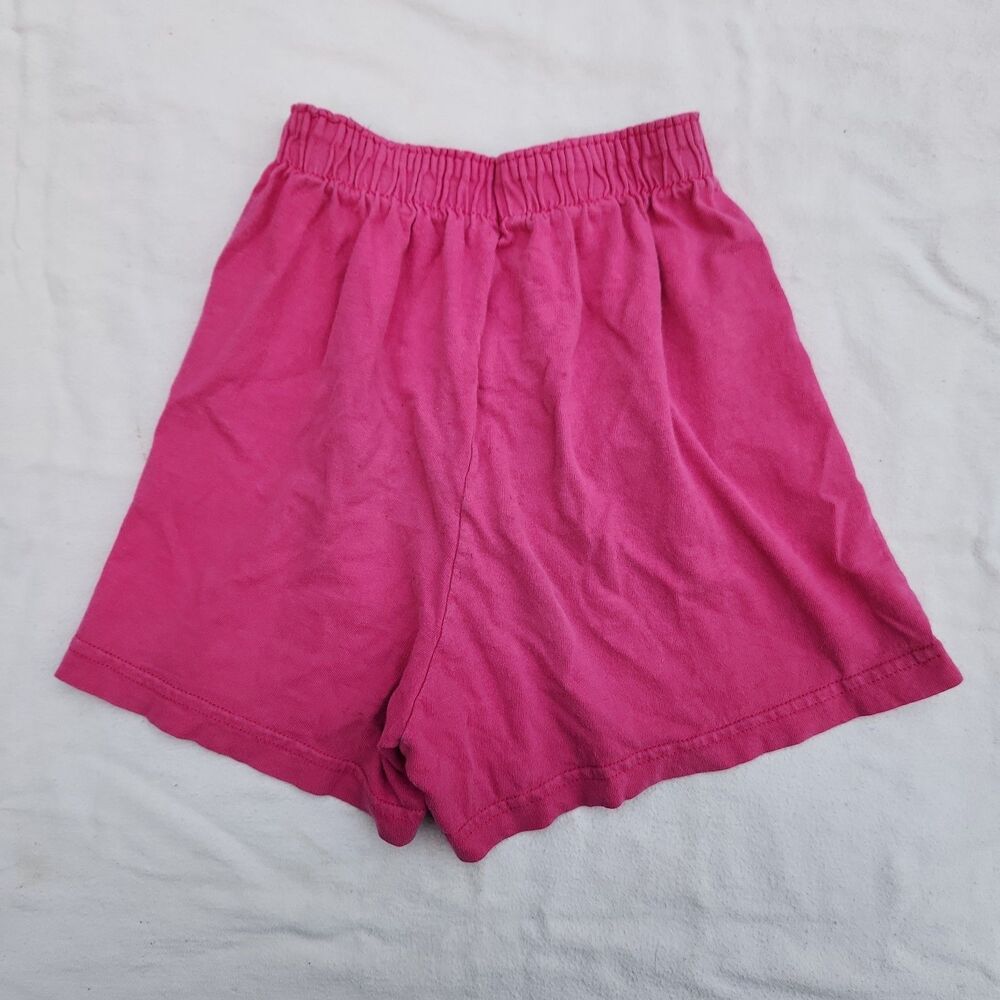 Vintage 80s 90s Fruit of the Loom Lounge Shorts M Pink Knit Pajama High Waisted - Picture 6 of 6
